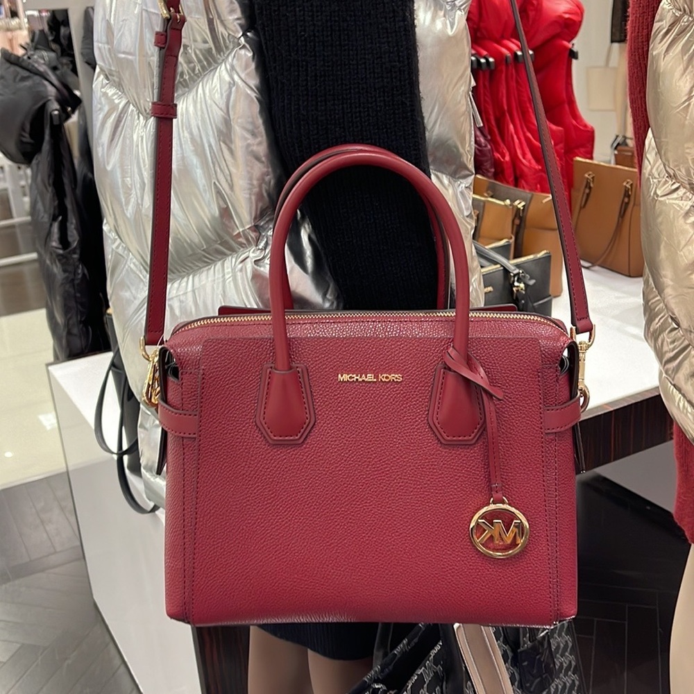 MICHAEL KORS
Mercer Medium Two-Tone Pebbled Leather Belted Satchel
Mulberry - Picture 2 of 16